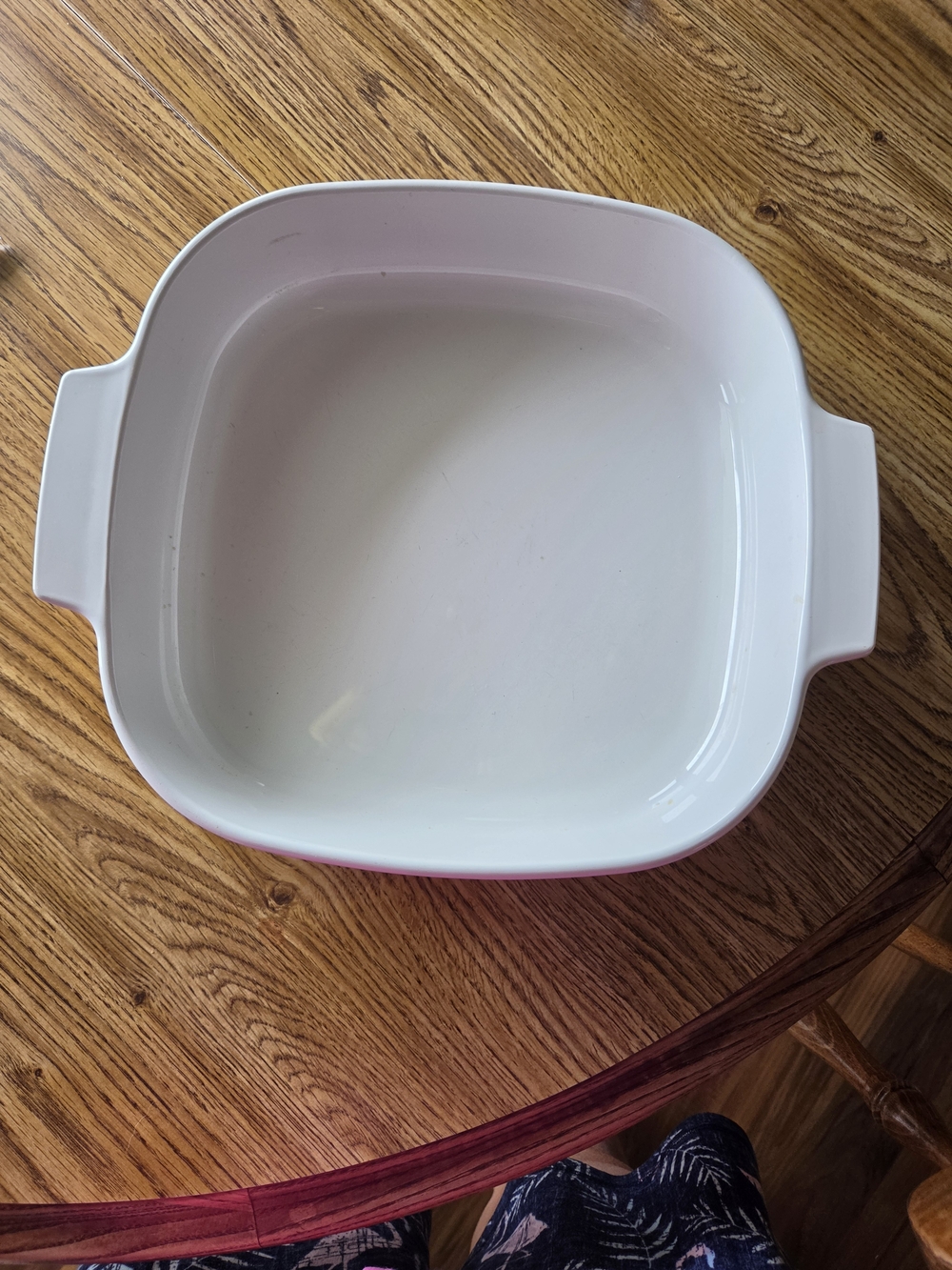 Classic White Ceramic Square Casserole with Handles